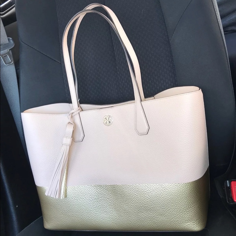 Tory Burch Color Block Perry Tote - Picture 6 of 8
